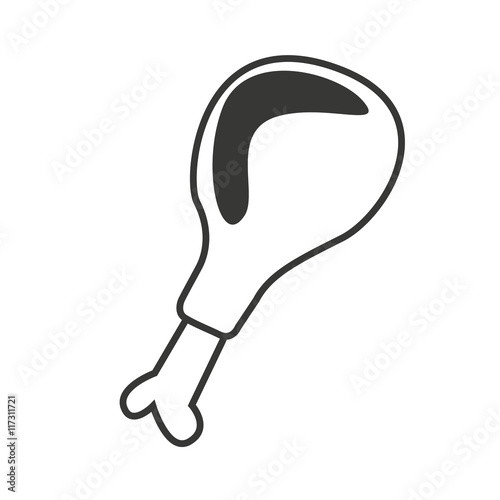 chicken thigh isolated icon