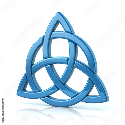 Illustration of blue celtic trinity knot