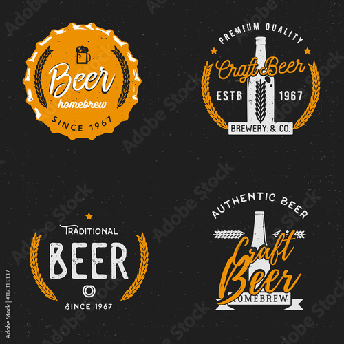 Beer themed badge in vintage style