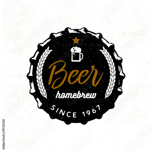 Beer badge stylized for beer lid