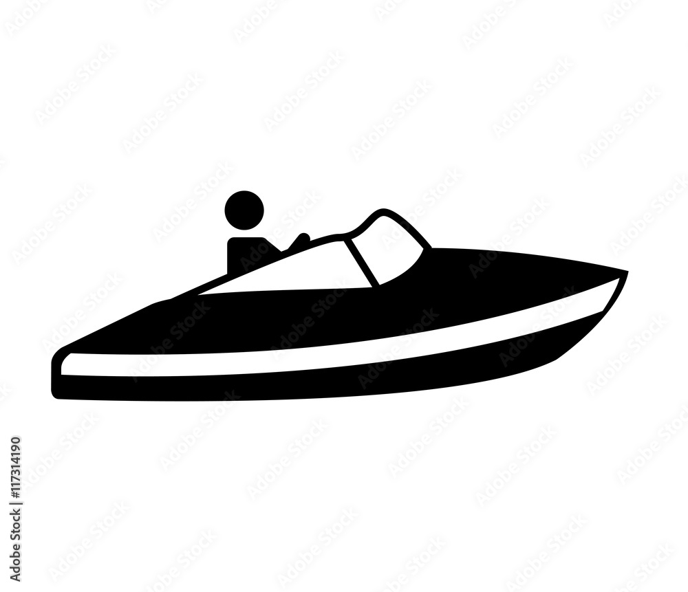 Naklejka premium fast boat silhouette icon
