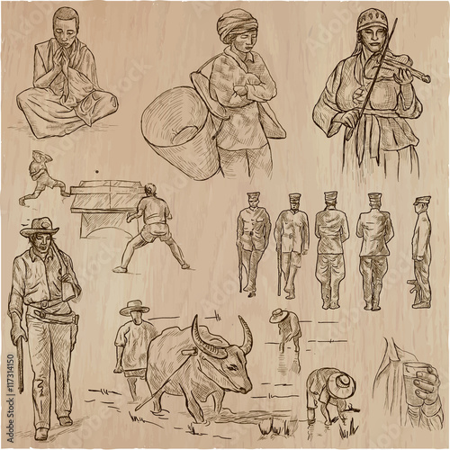 People - An hand drawn vector set. Freehand sketching.