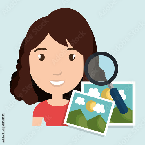 woman photo search graphic