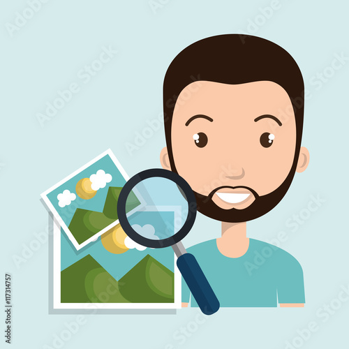 woman photo search graphic