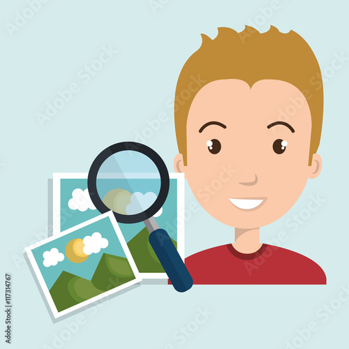 woman photo search graphic