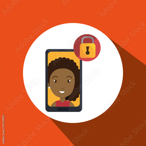 woman photo search loupe