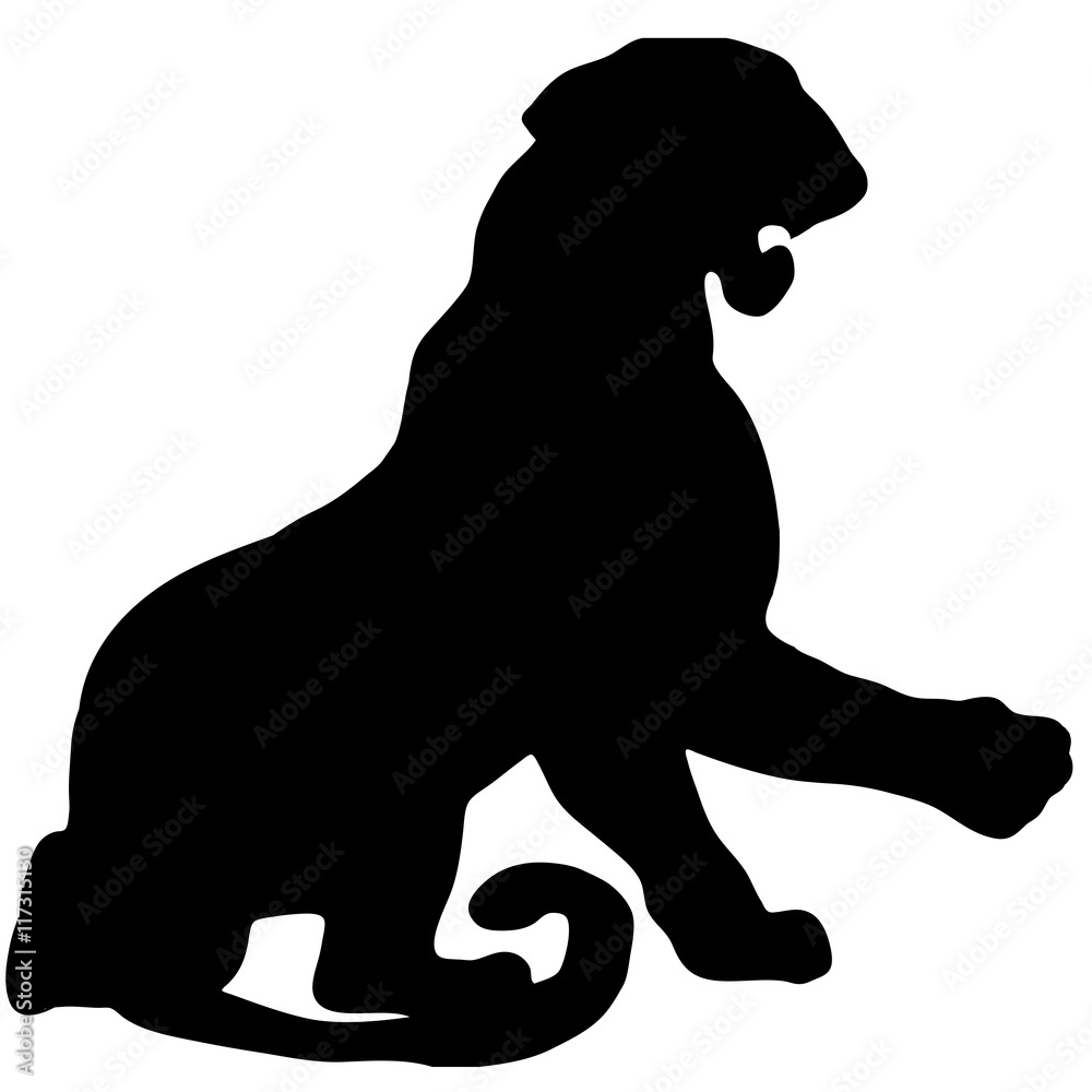 tiger silhouette. vector animal 