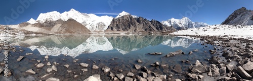 mount Cho Oyu mirroring in lake - Cho Oyu base camp