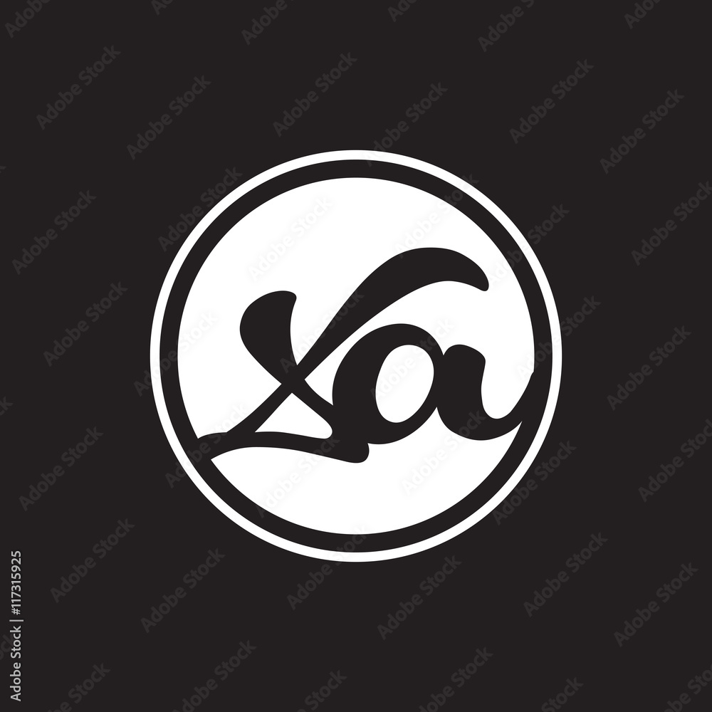 initial letter logo circle with ring white