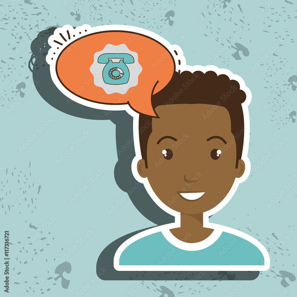 man communication telephone bubble man communication telephone bubble
