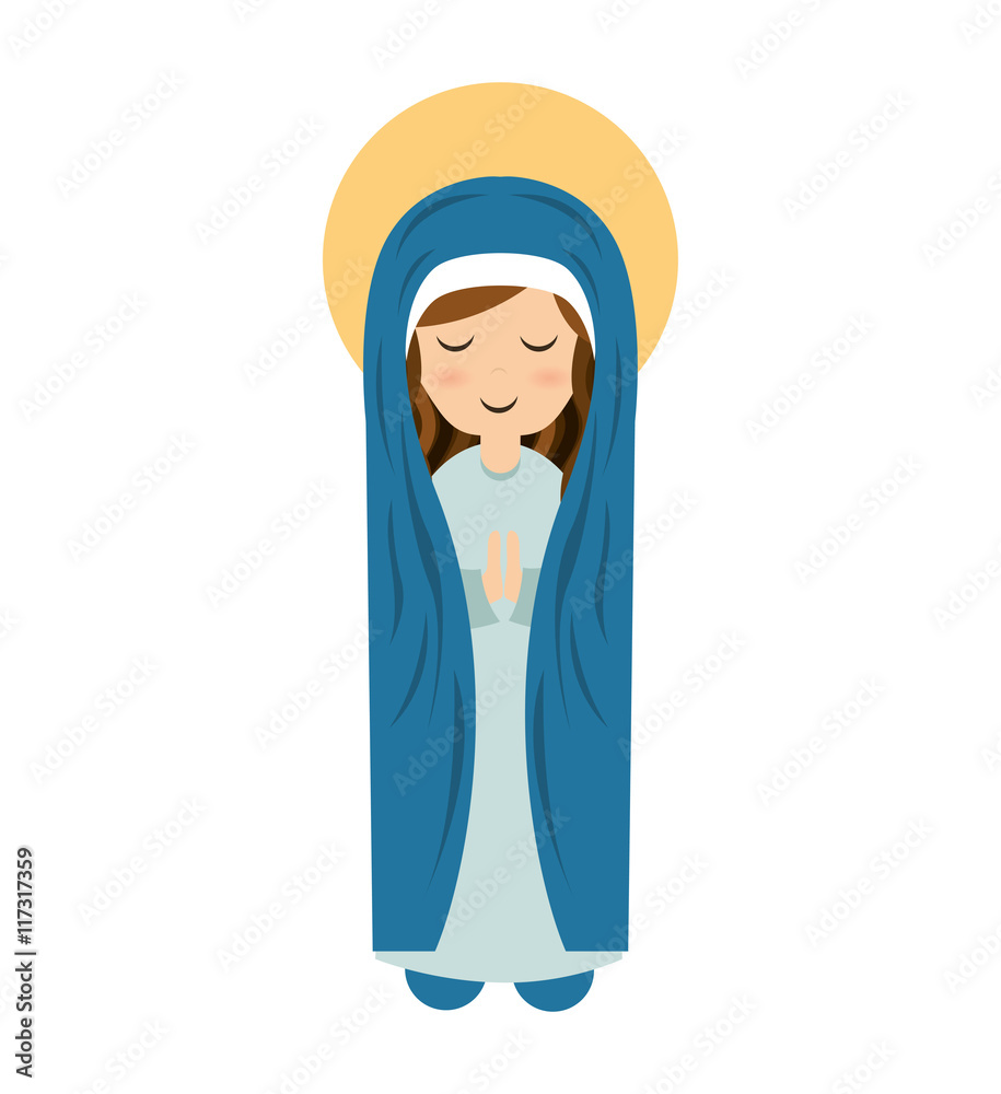 virgin mary cute icon