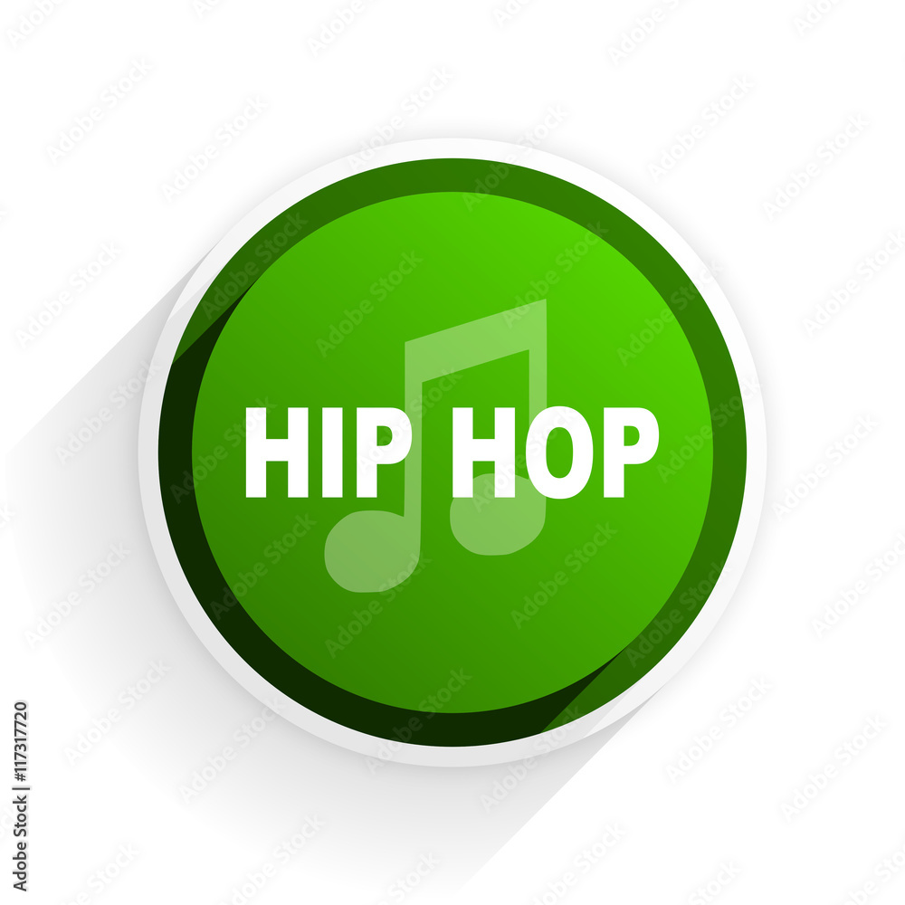 hip hop flat icon with shadow on white background, green modern design web element hip hop flat icon with shadow on white background, green modern design web element