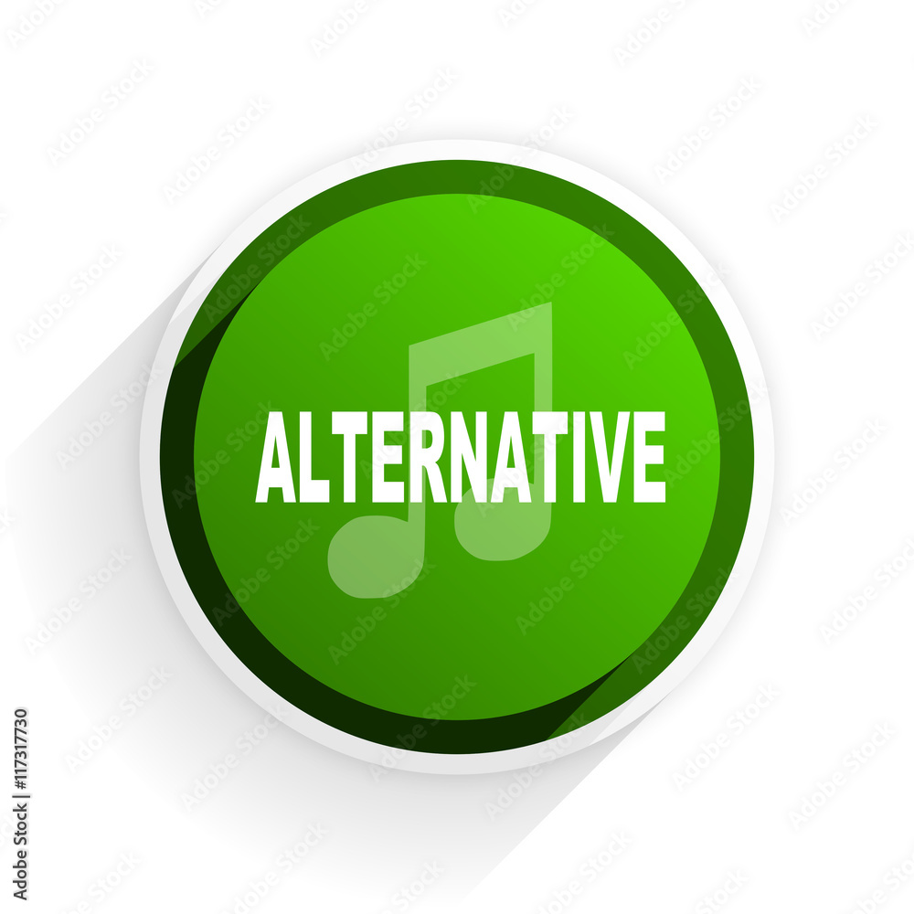 alternative music flat icon with shadow on white background, green modern design web element alternative music flat icon with shadow on white background, green modern design web element