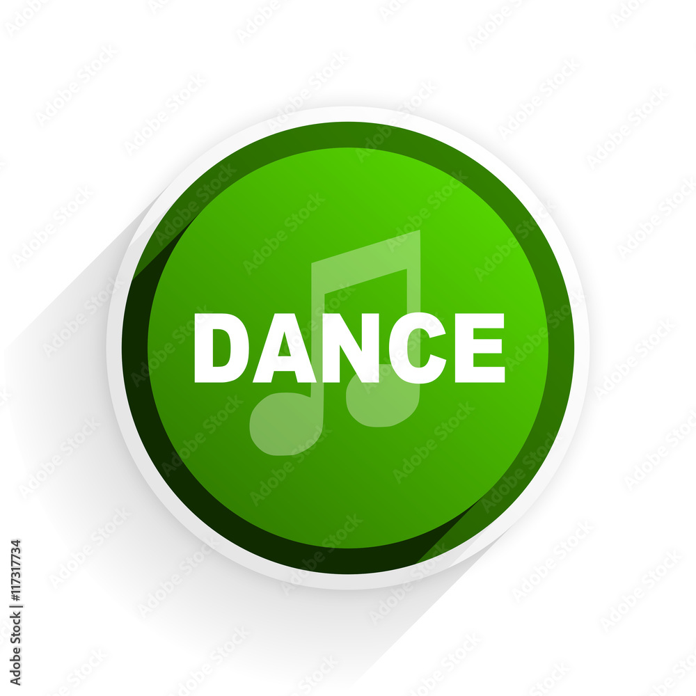 dance music flat icon with shadow on white background, green modern design web element dance music flat icon with shadow on white background, green modern design web element