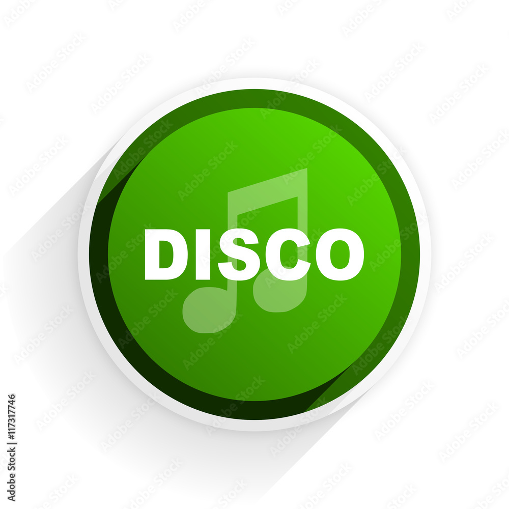 disco music flat icon with shadow on white background, green modern design web element disco music flat icon with shadow on white background, green modern design web element