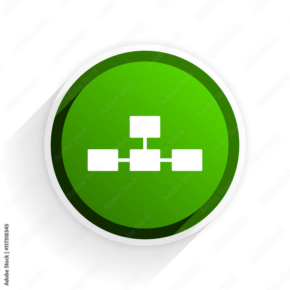 database flat icon with shadow on white background, green modern design web element database flat icon with shadow on white background, green modern design web element