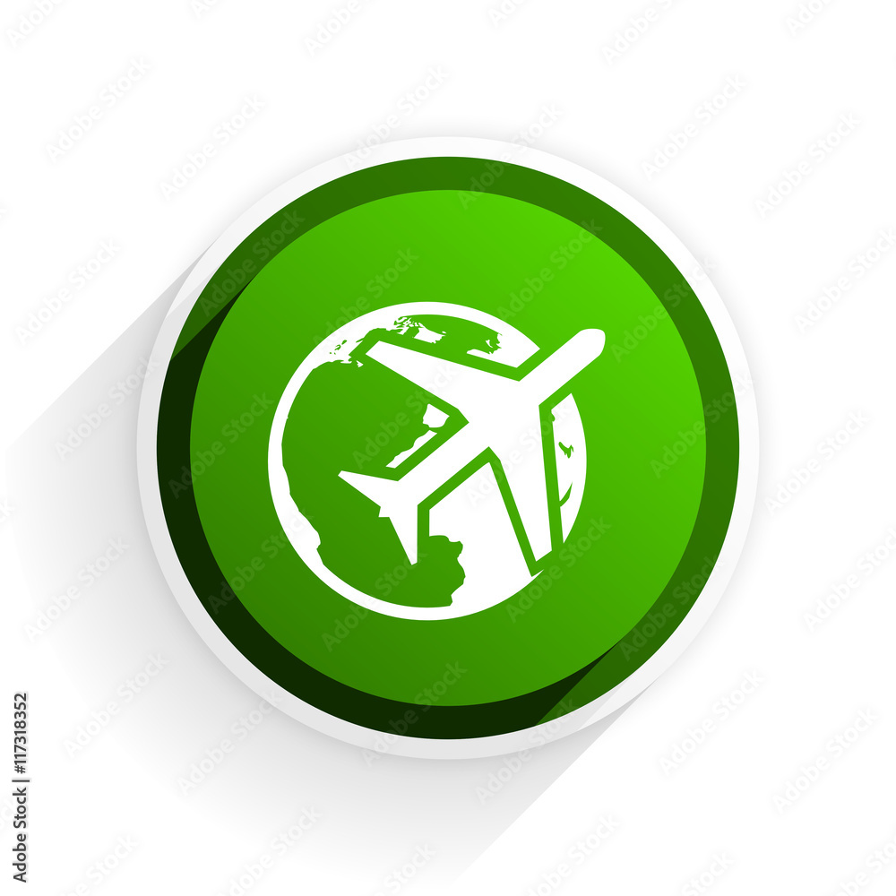 travel flat icon with shadow on white background, green modern design web element travel flat icon with shadow on white background, green modern design web element