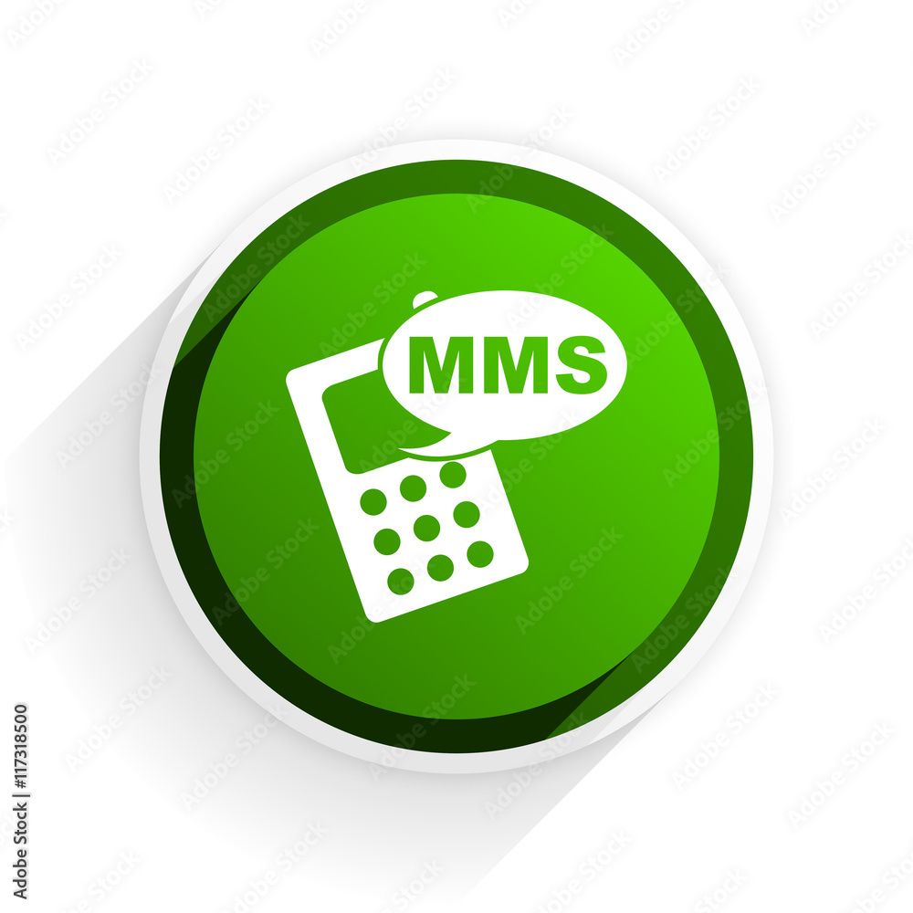 mms flat icon with shadow on white background, green modern design web element mms flat icon with shadow on white background, green modern design web element