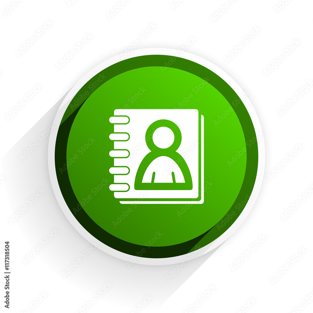 address book flat icon with shadow on white background, green modern design web element address book flat icon with shadow on white background, green modern design web element