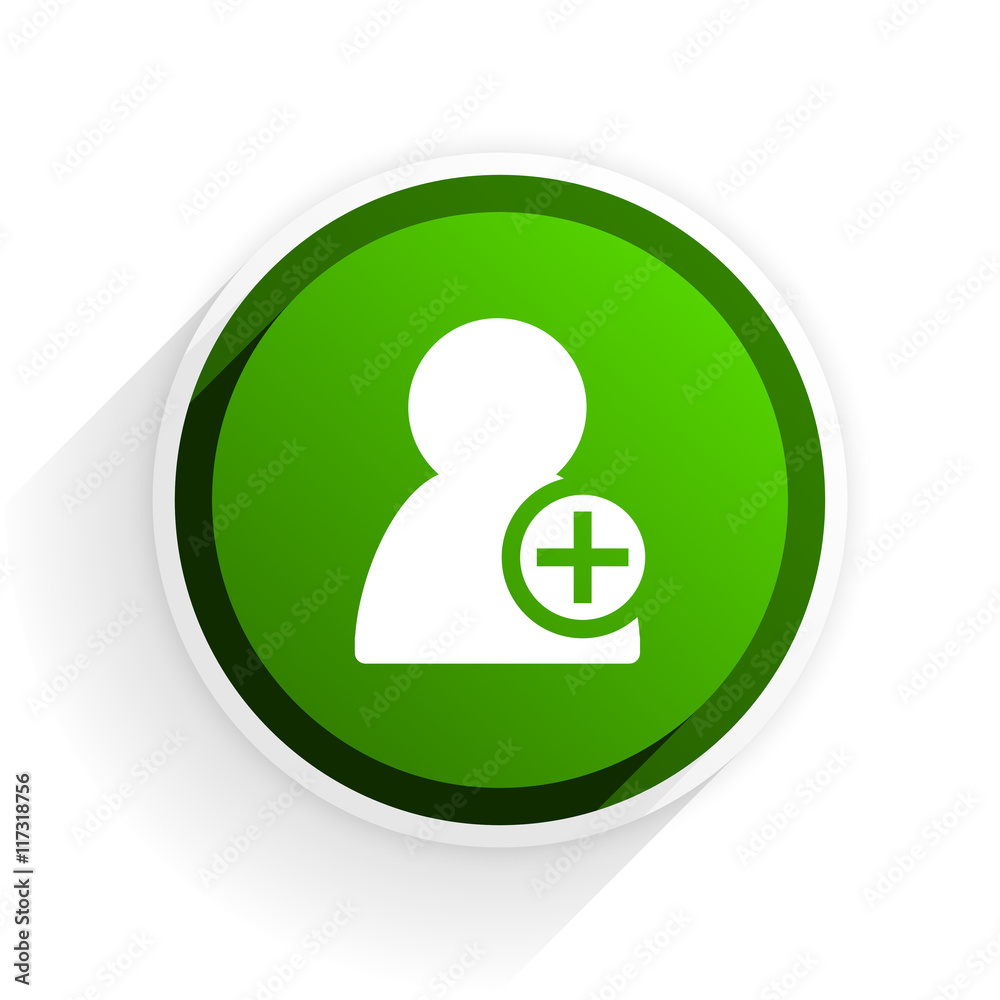 add contact flat icon with shadow on white background, green modern design web element add contact flat icon with shadow on white background, green modern design web element