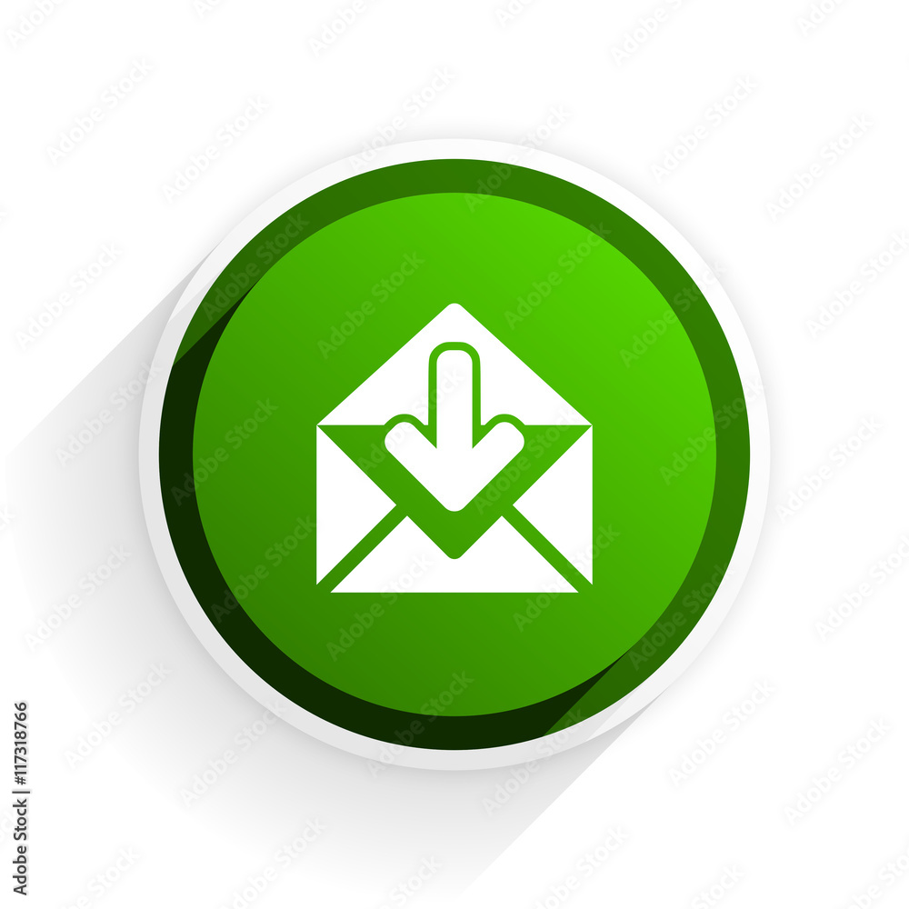 email flat icon with shadow on white background, green modern design web element email flat icon with shadow on white background, green modern design web element