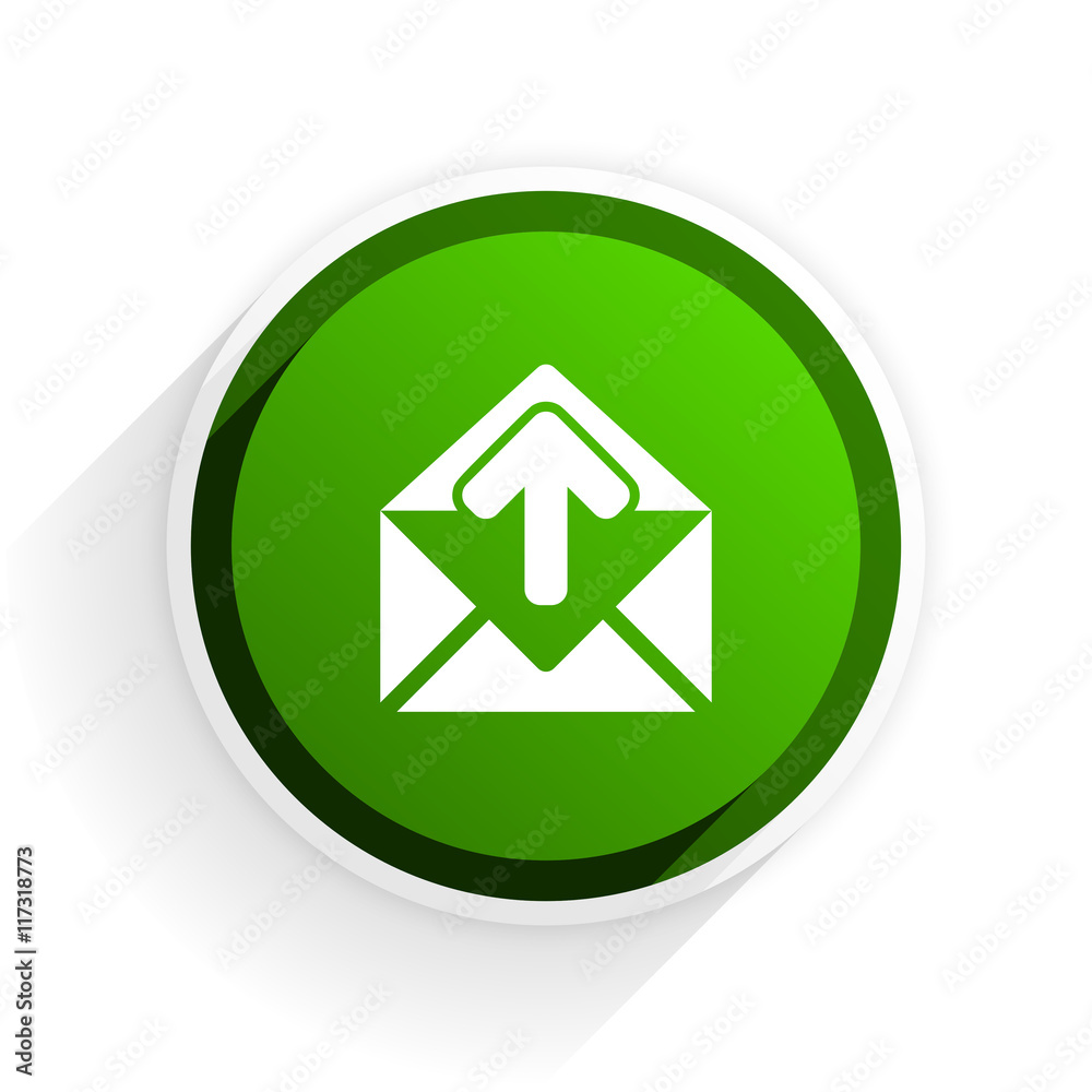 email flat icon with shadow on white background, green modern design web element email flat icon with shadow on white background, green modern design web element