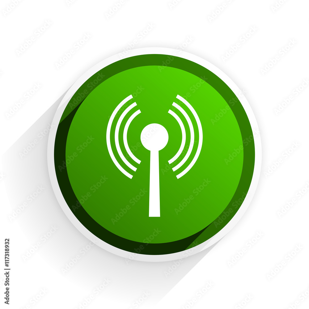 wifi flat icon with shadow on white background, green modern design web element wifi flat icon with shadow on white background, green modern design web element