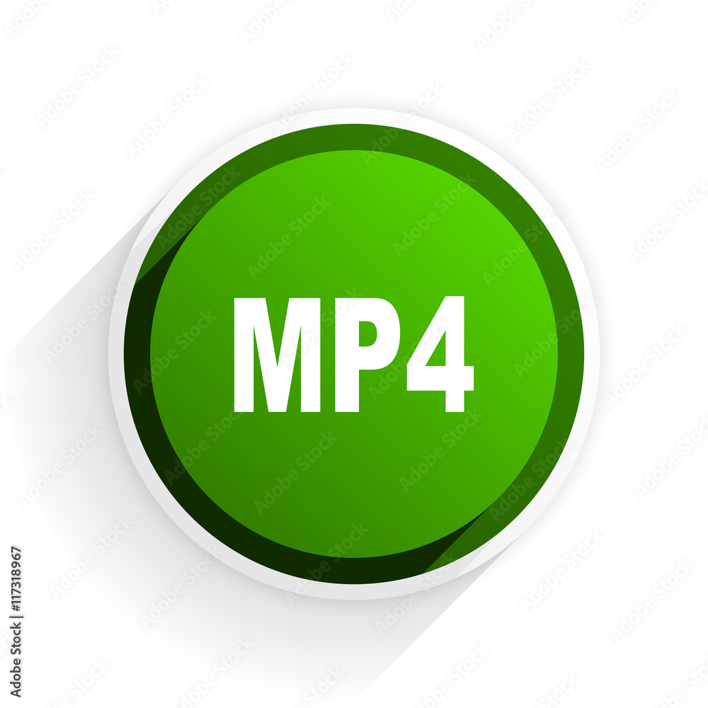 mp4 flat icon with shadow on white background, green modern design web element mp4 flat icon with shadow on white background, green modern design web element