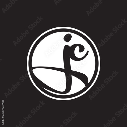 initial letter logo circle with ring white