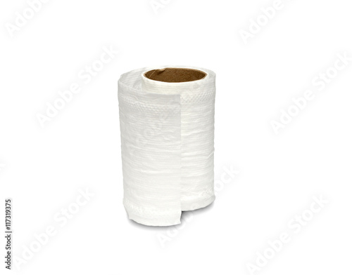 Simple toilet paper on white background