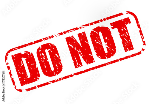 DO NOT on stamp text