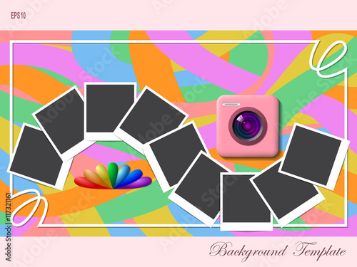 Photo album cover template.