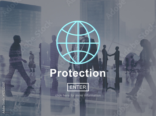 Fototapeta Naklejka Na Ścianę i Meble -  Protection Policy Privacy Safety Homepage Concept