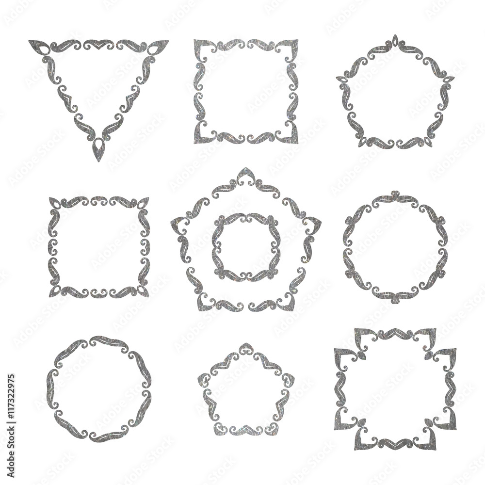 Vector set of ten different retro floral frame Vector set of ten different retro floral frame