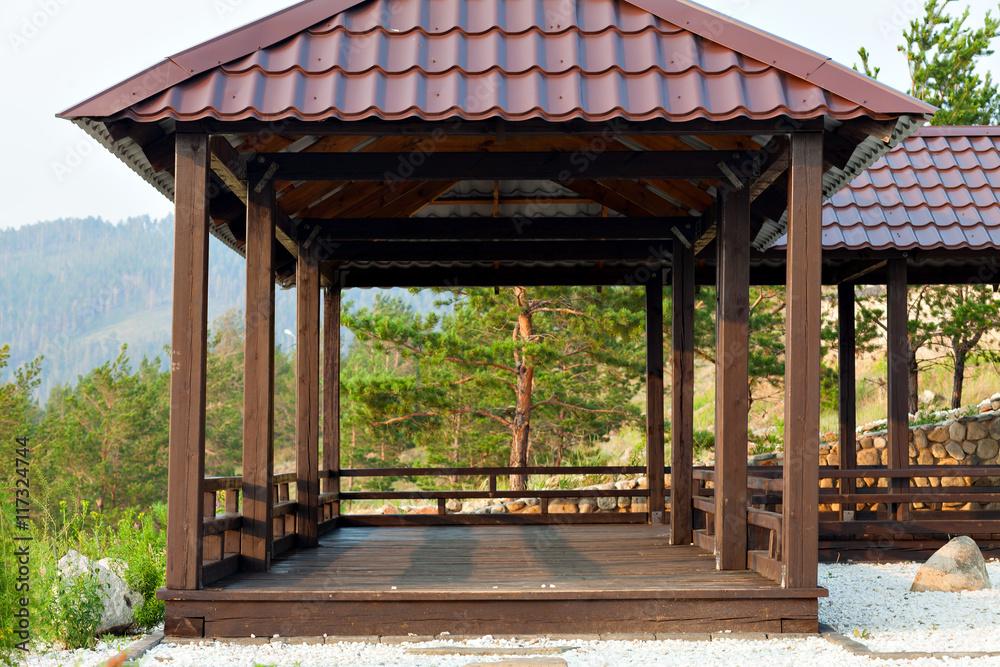 Naklejka premium Rock Garden, and a meditation on the territory of a Buddhist temple. Datsan Rinpoche Bagsha on Bald Mountain in Ulan-Ude, Buryatia, Russia.
