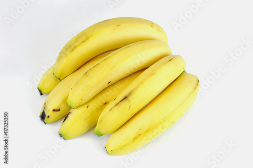 yellow banana on white background