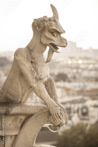 One of the best known chimeras of Notre Dame de Paris