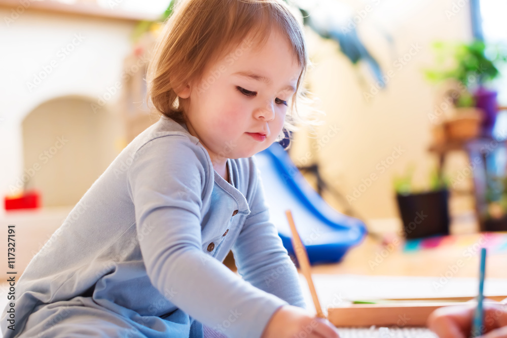 Toddler girl drawing picture Toddler girl drawing picture