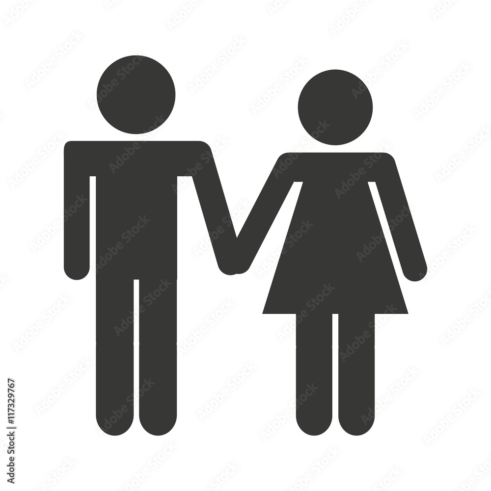 couple silhouette isolated icon