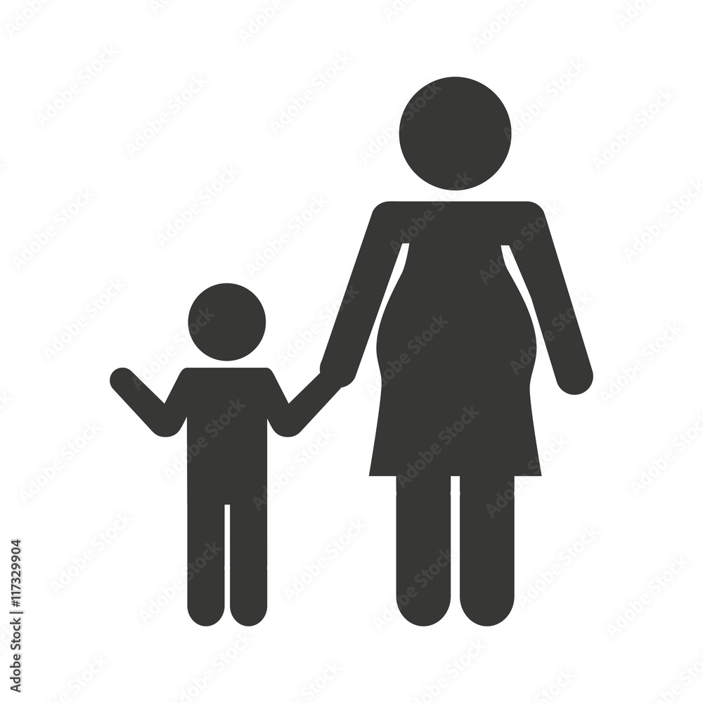 mother silhouette figure isolated icon