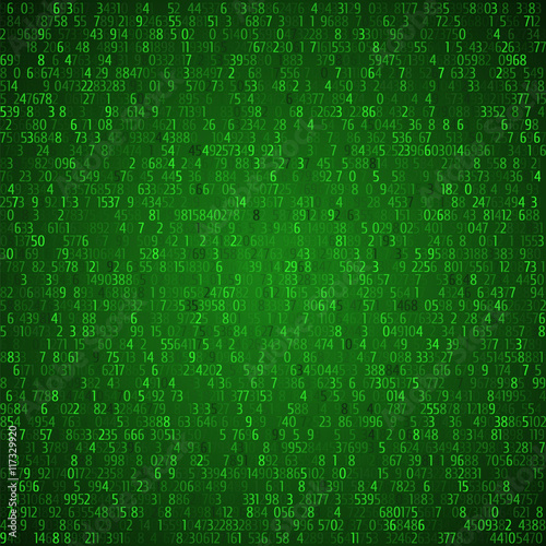 Exchange trades green background. Binary code. Hacker concept in