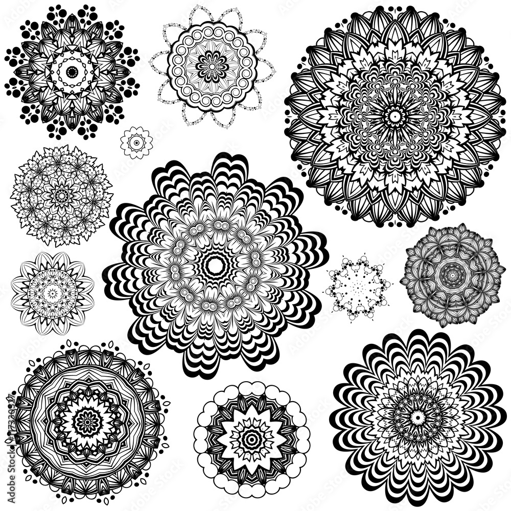 Flower Ornament Black and White Flower Ornament Black and White