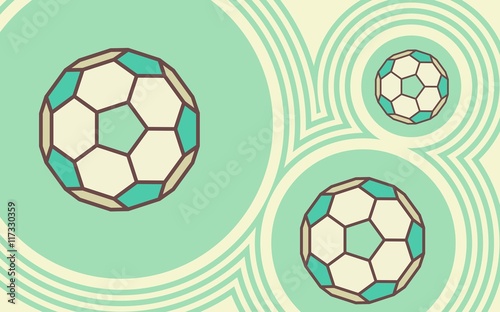 Soccer ball on abstract backdrop. Sport equipment