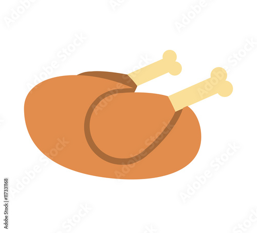 chicken thigh isolated icon