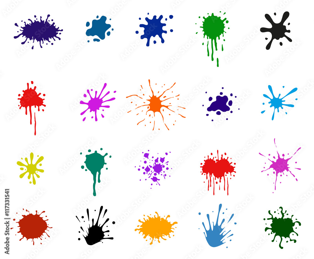Set of colored blots Set of colored blots