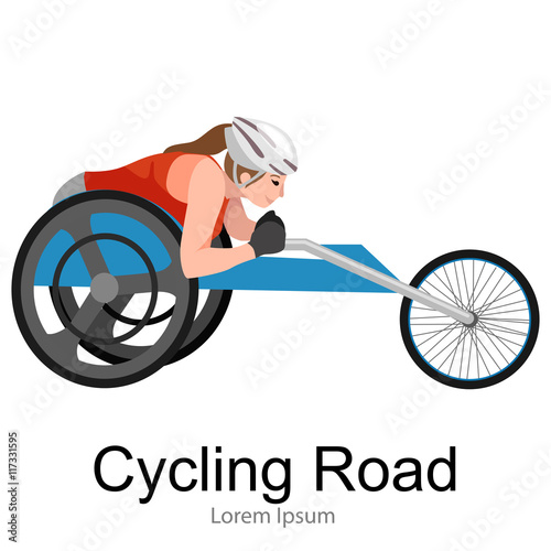 Disabled Athlete On Wheelchair race Track Sport Competition Vector