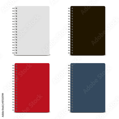 Vector spiral notepad, notebook