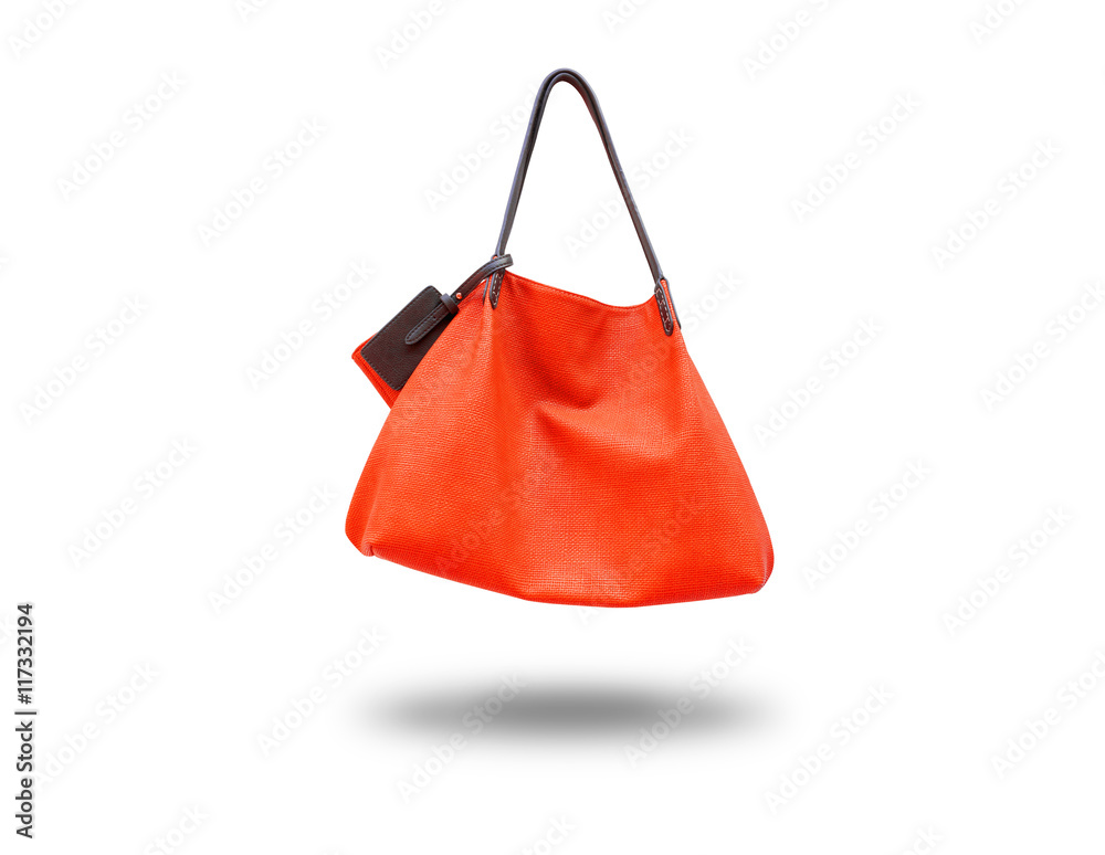 The red bag lady,isolated