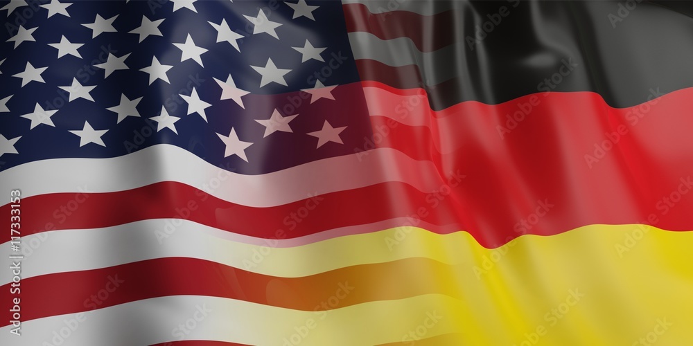 USA and Germany flag. 3d illustration USA and Germany flag. 3d illustration