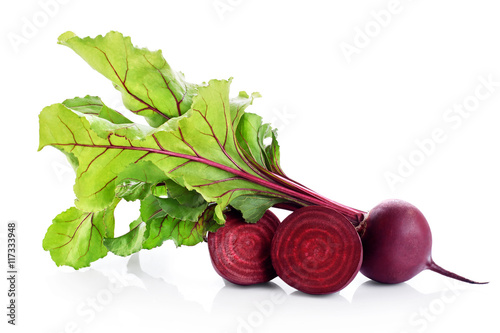 Fresh beetroot isolated on white background